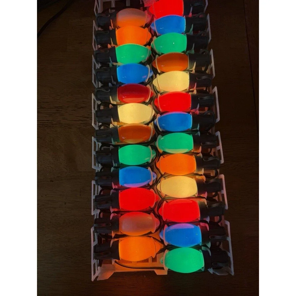 Joy Brite Christmas Multicolor Lights Set VTG C9 Glass Box Three Sets Vintage
